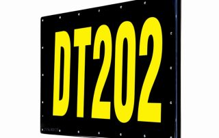 Pro Series Vertical Custom Display LED Number Board 300mm x 1200mm x 40mm. Non-Changeable Alpha-Numeric Display.