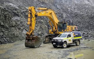 Allplant Auto Electric Maintenance Ute and Digger In Situation