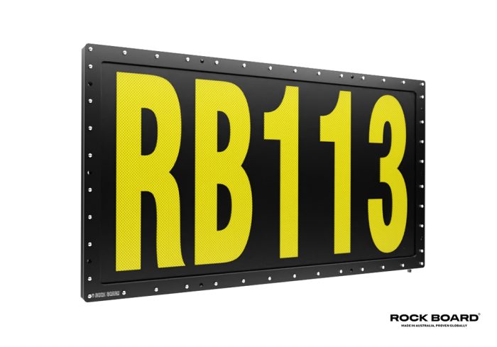Allplant Rock Board Komatsu Haul Truck ID Number Board RB1130_Logo